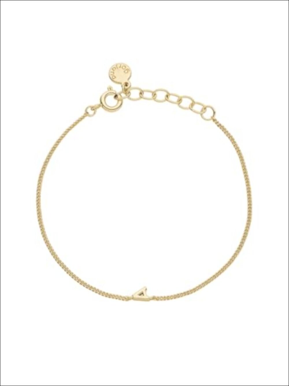Personalized Initial Link Bracelet - 18k Gold Plated - Adjustable 6-7 inch Chain